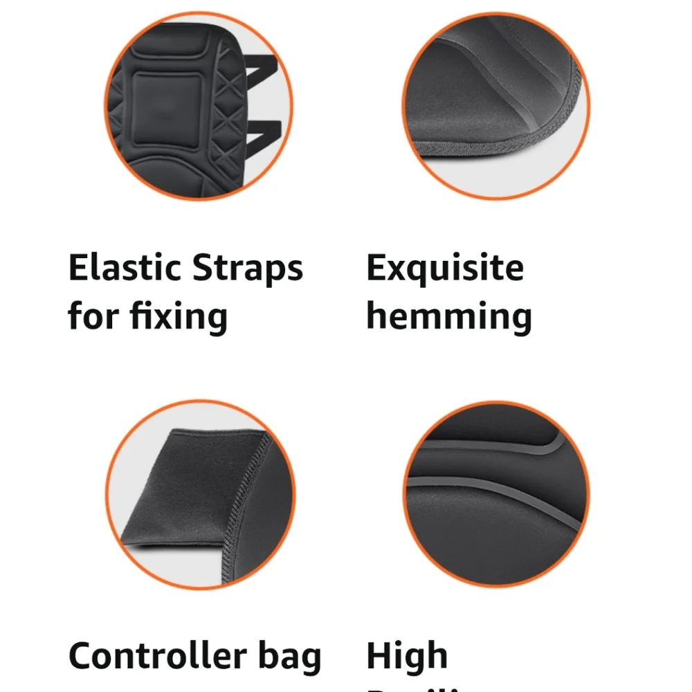 Black Massage Seat Cushion with Remote - Picture 7 of 7